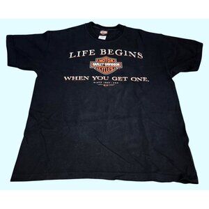 Harley-Davidson Graphic T Life Begins When You Get One Sioux Falls SD Size XL